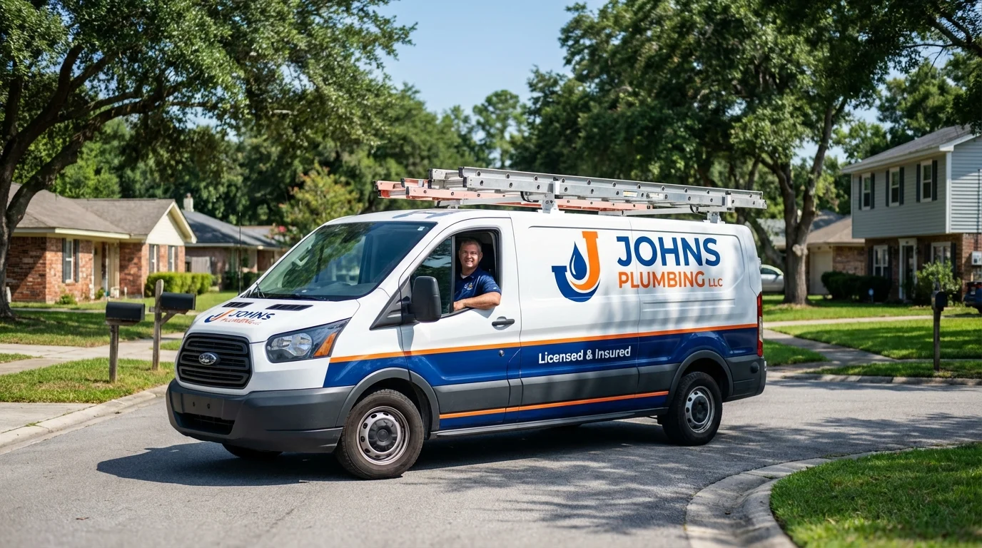 Johns Plumbing LLC service van in Preston, ID